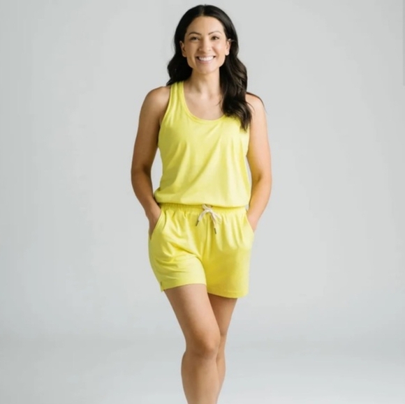 ZYIA Pants - Zyia Lemon Laguna Downtime Athletic Romper Size XS